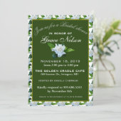 White Gardenia Green Foliage Vrijgezellenfeest Kaart (Staand voorkant)