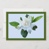 White Gardenia Green Foliage Vrijgezellenfeest Kaart (Achterkant)