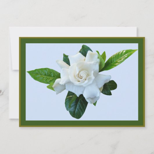 White Gardenia Green Foliage Vrijgezellenfeest Kaart (Achterkant)