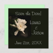White Gardenia "Save the Date" Square Card Save The Date (Voorkant / Achterkant)