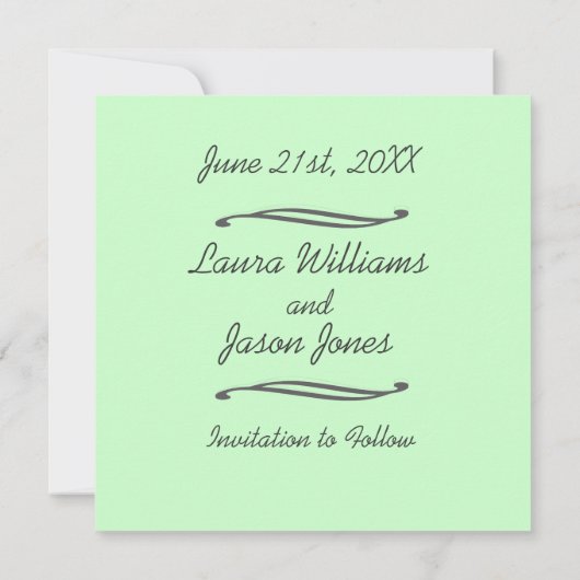 White Gardenia "Save the Date" Square Card Save The Date (Achterkant)