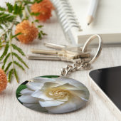 White Gardenia Sleutelhanger (Zijkant)