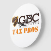 White GBC Tax Pros Wall Clock Grote Klok (Hoek)