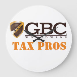 White GBC Tax Pros Wall Clock Grote Klok