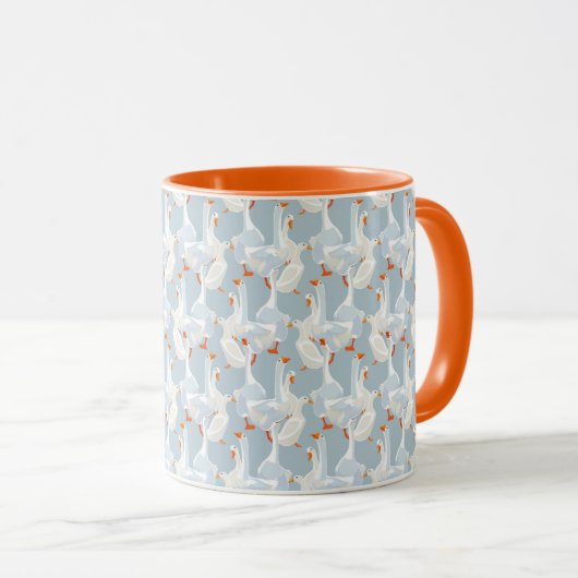 White Geese Pattern Mok (Voorkant rechts)