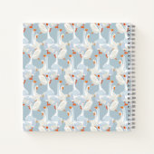 White Geese Pattern Notitieboek (Achterkant)