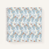 White Geese Pattern Notitieboek (Voorkant)