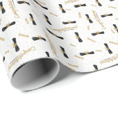 White Gefeliciteerd Diploma Class Year Afstudeerde Cadeaupapier (Rol Hoek)