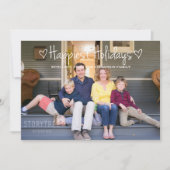 White Gelukkig Feestdagen Photo Flat Card Feestdagenkaart (Voorkant)