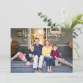 White Gelukkig Feestdagen Photo Flat Card Feestdagenkaart (Staand voorkant)