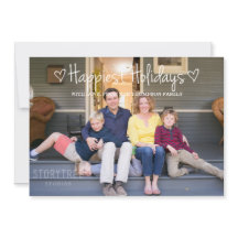 White Gelukkig Feestdagen Photo Flat Card