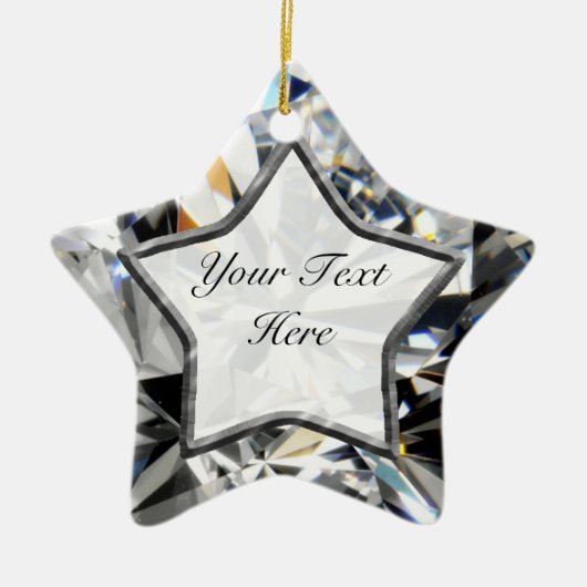 White Gem Star Keramisch Ornament (Voorkant)