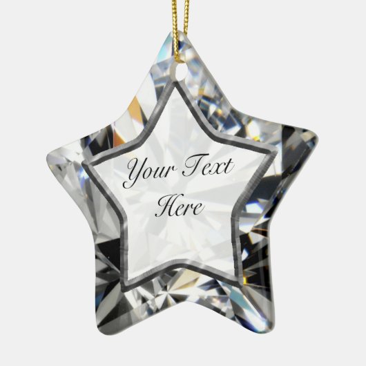 White Gem Star Keramisch Ornament (Links)