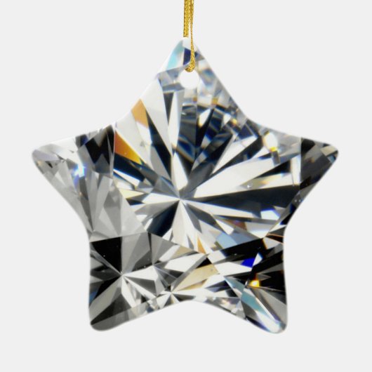White Gem Star Keramisch Ornament (Achterkant)