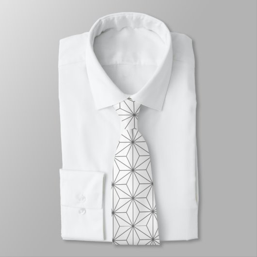 White Geometric Star Mannen Work, Professional Stropdas (Gebonden)