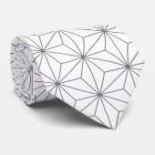 White Geometric Star Mannen Work, Professional Stropdas (Opgerold)