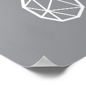 White Geometric Wireframe Sea Turtle Poster (Hoek)