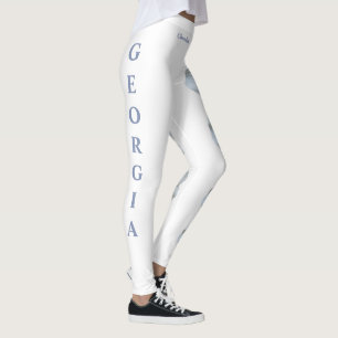 White Georgia State Flower Cherokee Roos Leggings
