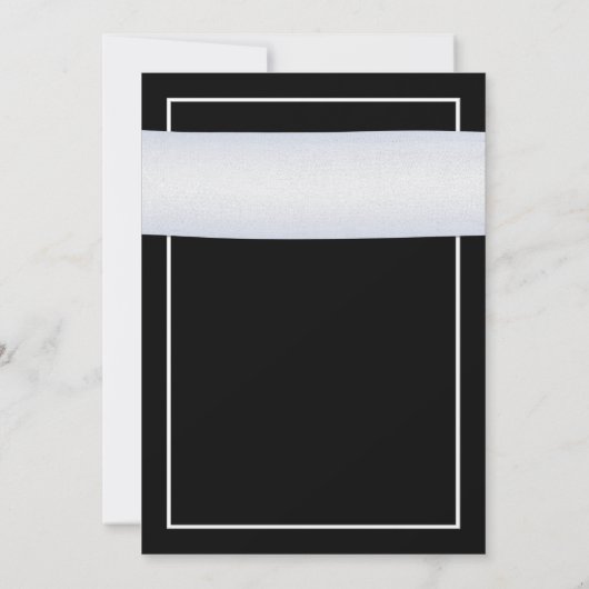 White Gerbera Black Background Wedding Invitation Kaart (Achterkant)