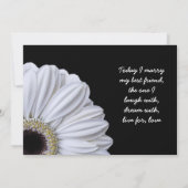 White Gerbera Daisy Black Wedding Invitation Kaart (Achterkant)
