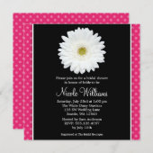 White Gerbera Daisy Pink Polka Dot Vrijgezellenfee Kaart (Voorkant / Achterkant)