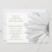 White Gerbera Daisy Wedding Invitation Kaart (Voorkant)