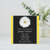 White Gerbera Daisy Yellow Polka Dot Baby shower Kaart (Staand voorkant)