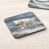 White German Shepard op Lake George Drankjes Onderzetter (Linkerzijde)