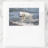 White German Shepard op Lake George Rechthoekige Sticker (Tas)