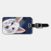 WHITE GERMAN SHEPHERD BAGAGELABEL (Voorkant horizontaal)