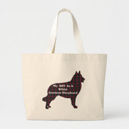 WHITE GERMAN SHEPHERD BFF Gifts Grote Tote Bag