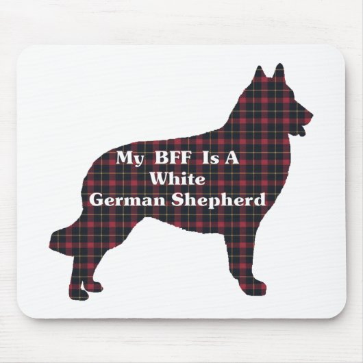 WHITE GERMAN SHEPHERD BFF Gifts Muismat (Voorkant)