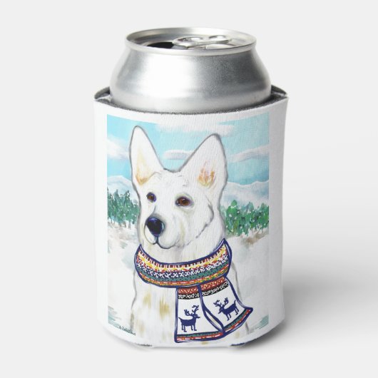 White German Shepherd Blikjeskoeler (Blikje Voorkant)