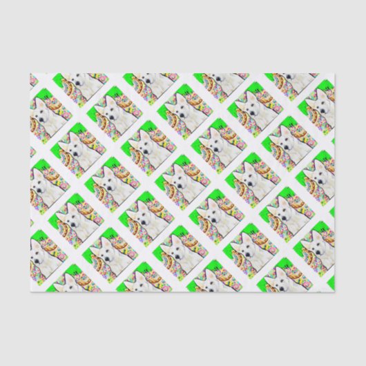 White German Shepherd Bling Tissuepapier (Voorkant)