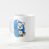 White German Shepherd - Blue Logo Koffiemok (Voorkant links)
