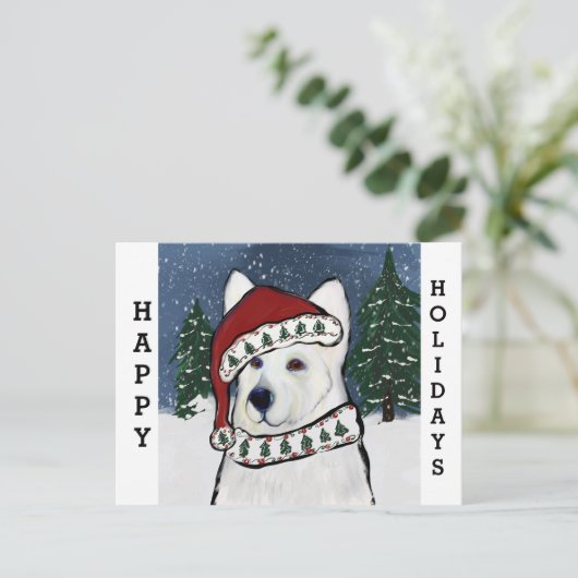 White German Shepherd Briefkaart (Staand voorkant)