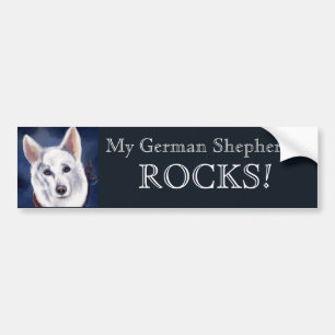 WHITE GERMAN SHEPHERD BUMPERSTICKER