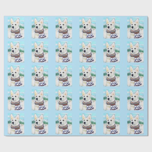 White German Shepherd   Cadeaupapier (Vlak)