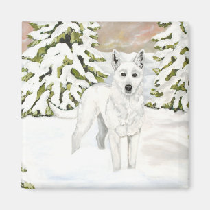 White German Shepherd Dog Magnet