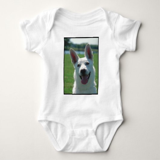 White German Shepherd Dog Romper (Voorkant)