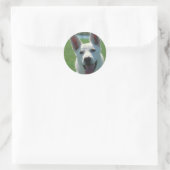 White German Shepherd Dog Ronde Sticker (Tas)
