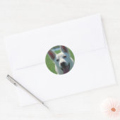 White German Shepherd Dog Ronde Sticker (Envelop)