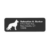 White German Shepherd Dog Silhouette Custom Etiket (Voorkant)