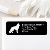 White German Shepherd Dog Silhouette Etiket (Insitu)