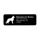 White German Shepherd Dog Silhouette Etiket (Voorkant)