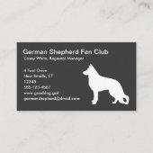 White German Shepherd Dog Silhouette on Grey Visitekaartje (Voorkant)