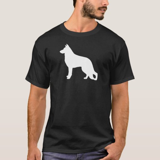 White German Shepherd Dog Silhouette T-shirt (Voorkant)
