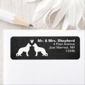 White German Shepherd Dog Silhouettes with Heart Etiket (Insitu)