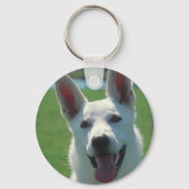 White German Shepherd Dog Sleutelhanger (Voorkant)