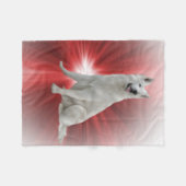 White German Shepherd Fleece Deken (Voorkant (Horizontaal))